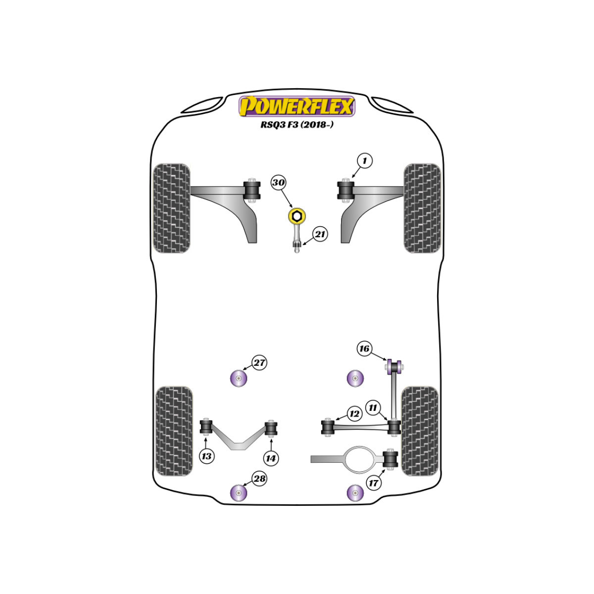 Boccole Powerflex Audi RSQ3 F3 - BUN-PF-00107 - BUN-PF-00107
