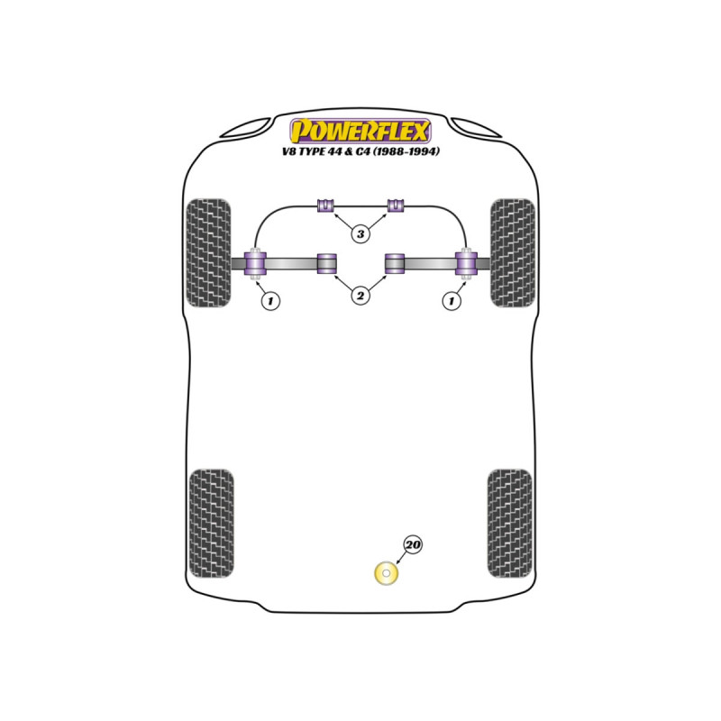 Silentblocs Powerflex Audi V8 Type 4C (1988-1994) - BUN-PF-00127 - BUN-PF-00127