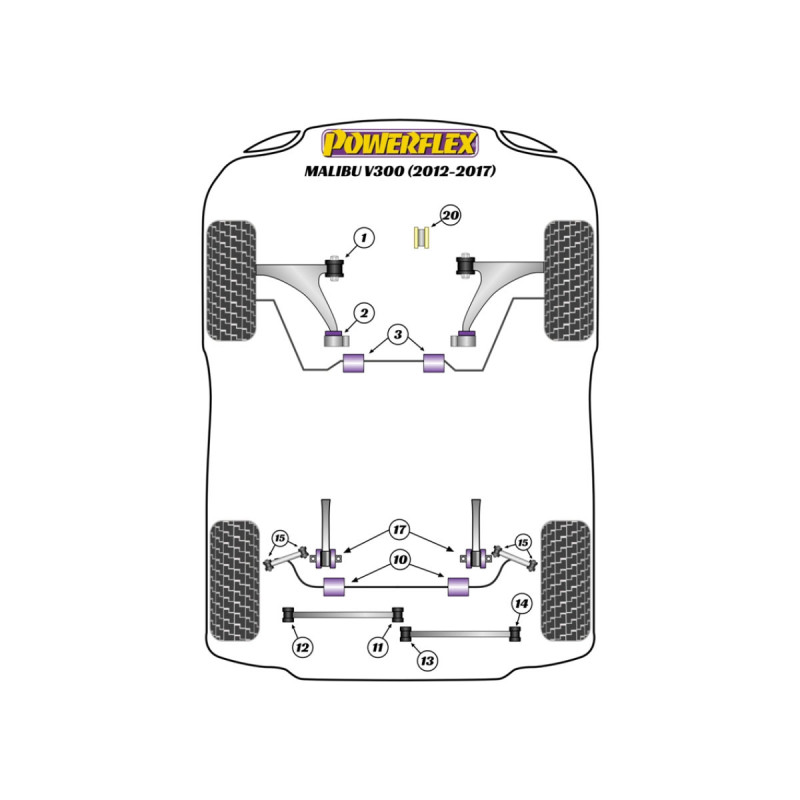 Powerflex bushes HoldenMalibu MK8 V300 (2012 - 2017) - BUN-PF-00432 - BUN-PF-00432