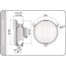 GT2i Race & Safety Spotlight on Rod End High-beam 183mm