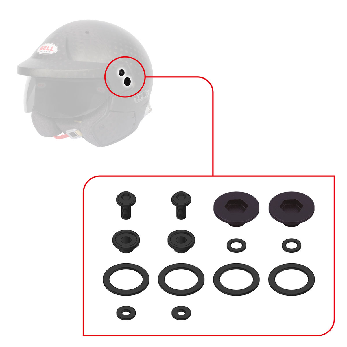 Kit viti per visiera Bell M10 - BEL-KIT-VIS-M10.R - 2020203