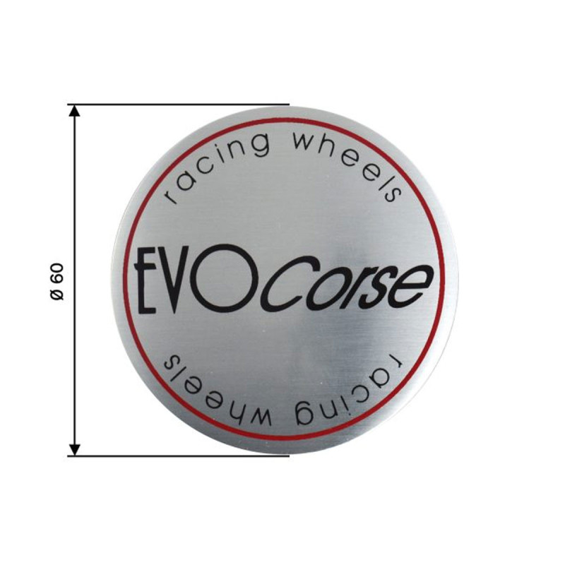 Cache central Evo Corse (C10) D60 avec badge brossé (L10) D58 (x1) - EVO-A100000200 - A1.000002.00 - 3666618537108