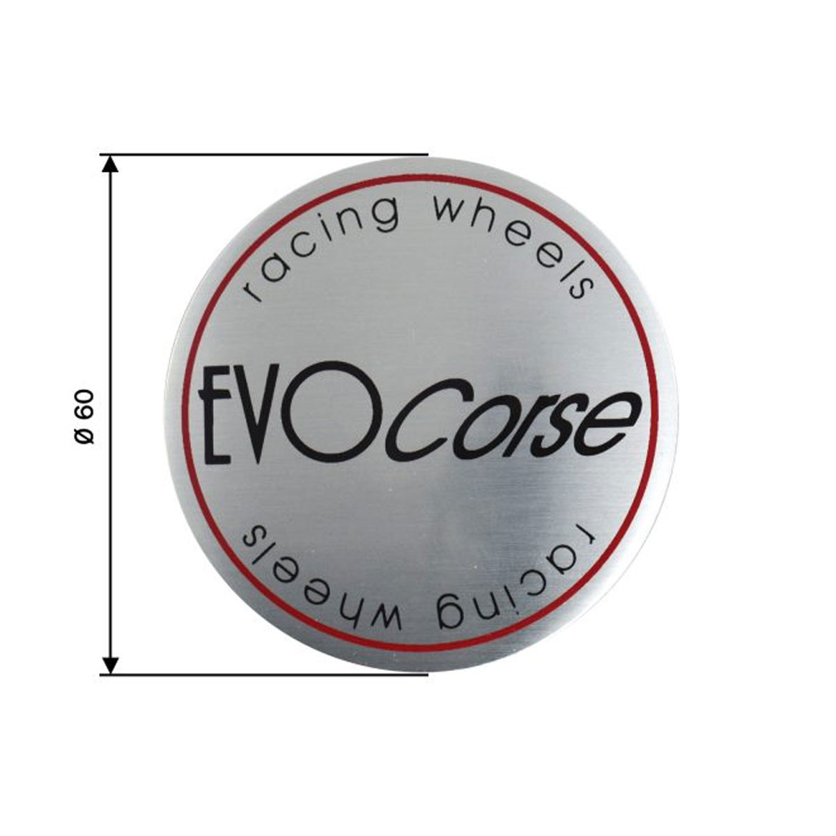 Evo Corse center cap (C10) D60 with brushed badge (L10) D58 (x1) - EVO-A100000200 - A1.000002.00 - 3666618537108