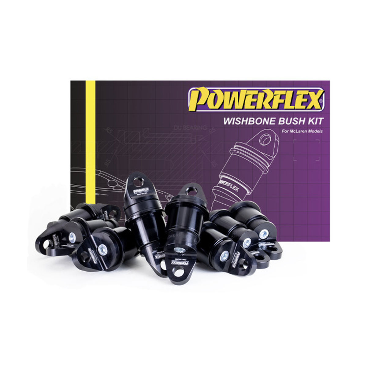 Kit silent-blocs Powerflex Road bras avant / arrière McLaren 540C - PF-41K1001 - PF41K-1001 - 5055676558282