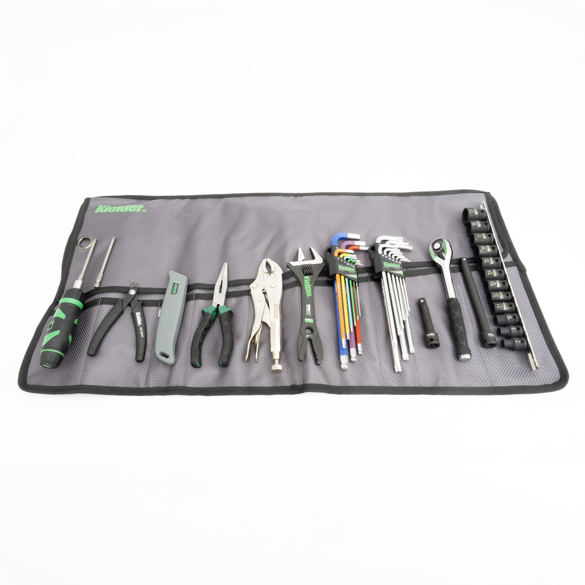 Kielder loaded hand tool roll for mechanics (40 parts 3/8") - KWT-250-01 - KWT-250-01 - 5060441194916