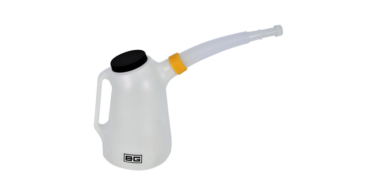 Broc en plastique 5L BG Racing avec bouchon et bec flexible
