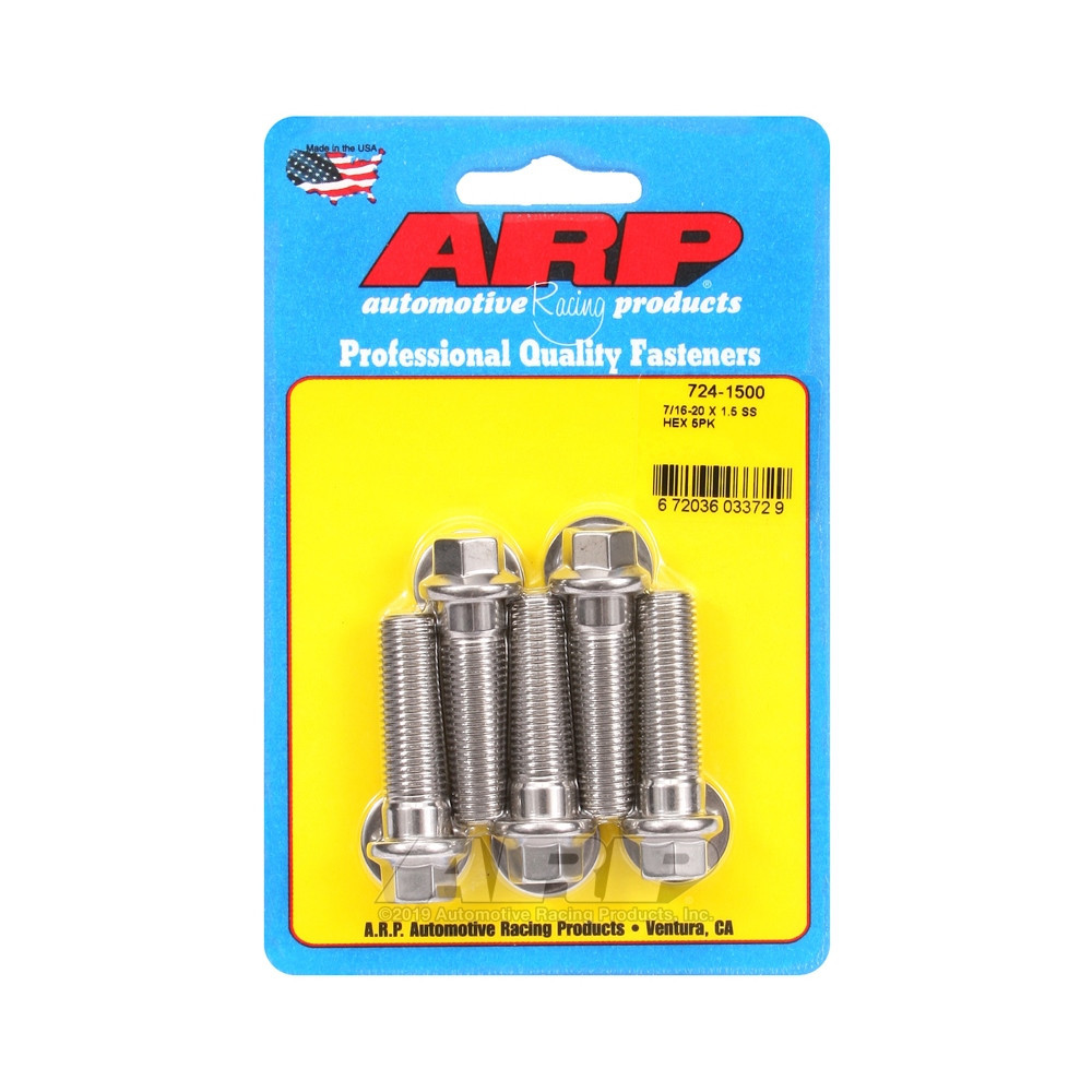 Universal Bolt ARP 7/16-20 - Stainless Hex x5 - ARP-724-1500 - 724-1500 - 3666618198842