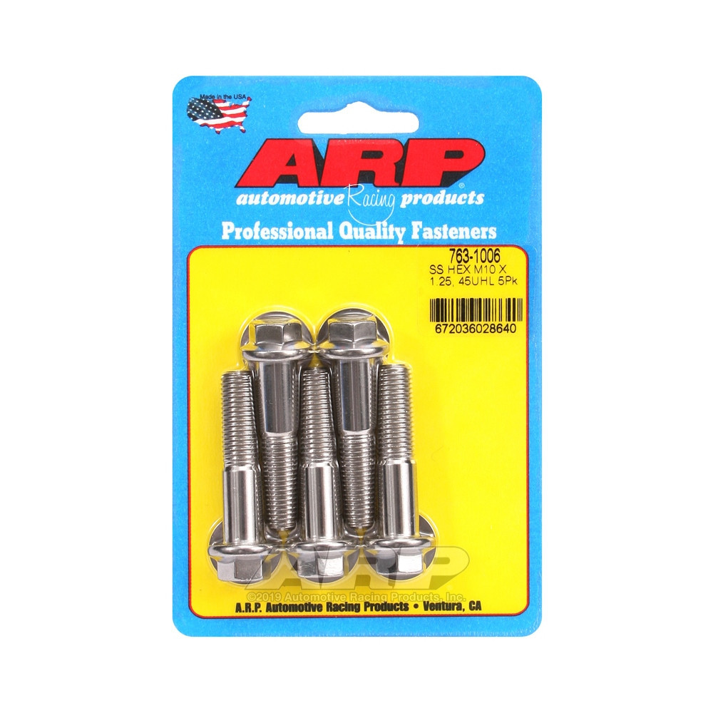 ARP Universal Bolt M10 x 1.25 - Stainless Hex x5 - ARP-763-1006 - 763-1006 - 3666618228709