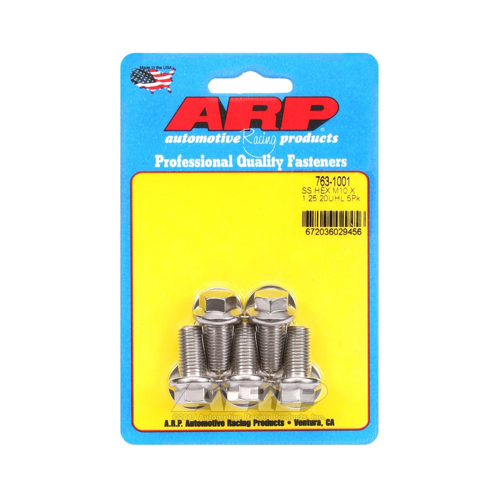 ARP Universal Bolt M10 x 1.25 - Stainless Hex x5 - ARP-763-1001 - 763-1001 - 3666618228655