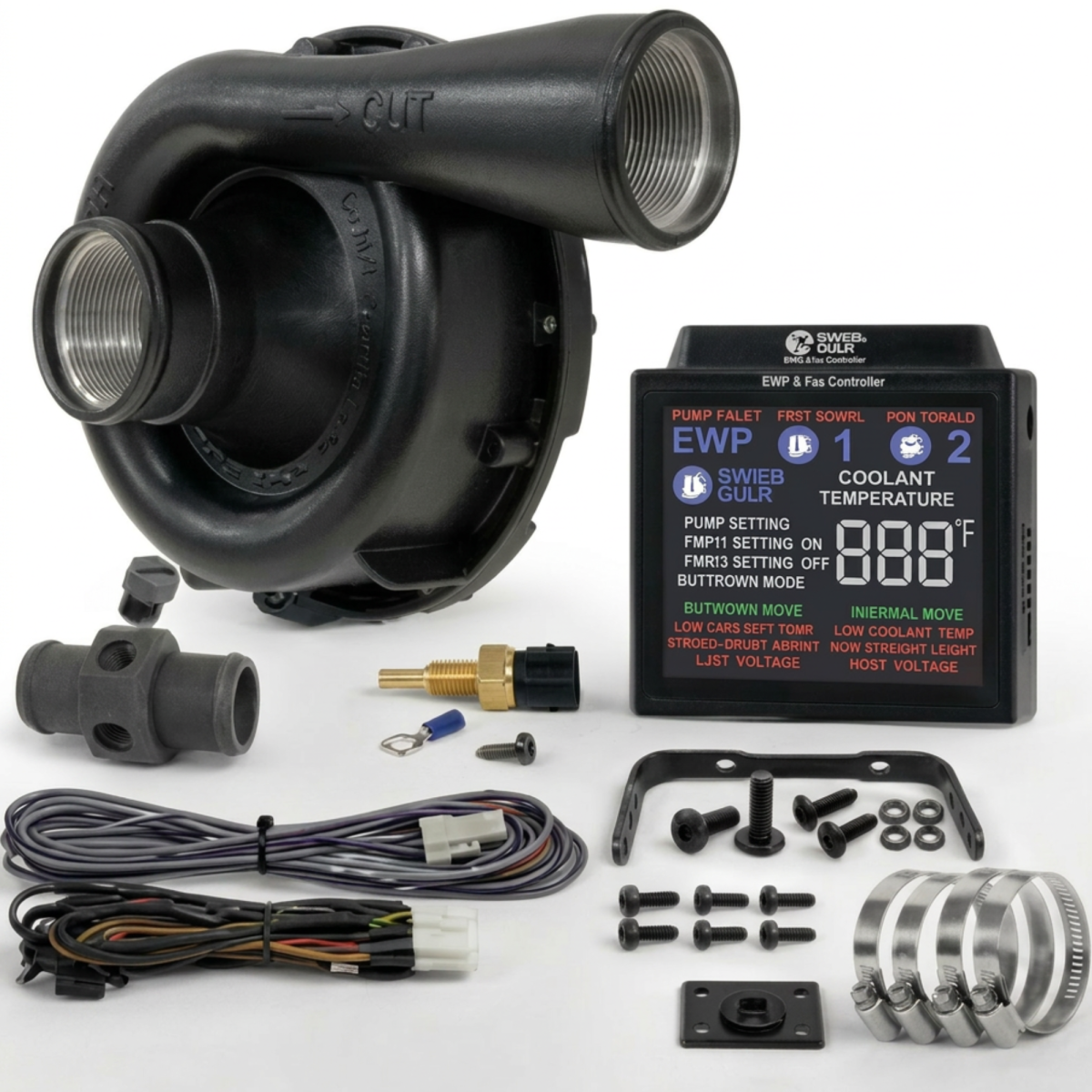 Kit pompa dell’acqua elettrica Davies Craig EWP150 Nero 12V - 150 L/min con controller digitale - DC-8975 - 3666618841977