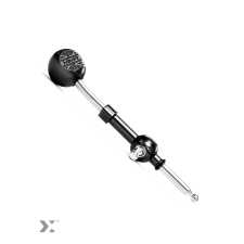 Kit short shifter alu noir avec soufflet cuir coutures grises MMR - MINI F54 F55 F56