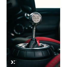 Kit short shifter alu titane avec soufflet cuir coutures noires MMR - MINI F54 F55 F56