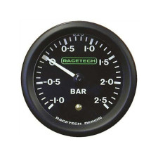 Racetech B2.5BL Mechanical Turbo Pressure Gauge 0 to 2.5 bar Ø52 mm