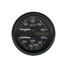 Manometro meccanico 2 in 1 per pressione e temperatura Racetech Ø52 mm