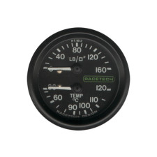 Racetech 2-in-1 Pressure and Temperature Gauge, Ø52 mm