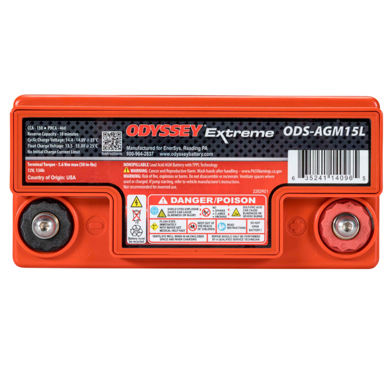 Batterie compétition AGM Odyssey Extreme PC545 ODS-AGM15L 13 Ah 545 PHCA - ODY-EXTREME-20 - ODS-AGM15L - 3661768288276