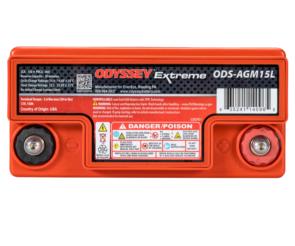 Odyssey Extreme PC545 ODS-AGM15L AGM-Rennbatterie 13 Ah 545 PHCA - ODY-EXTREME-20 - ODS-AGM15L - 3661768288276