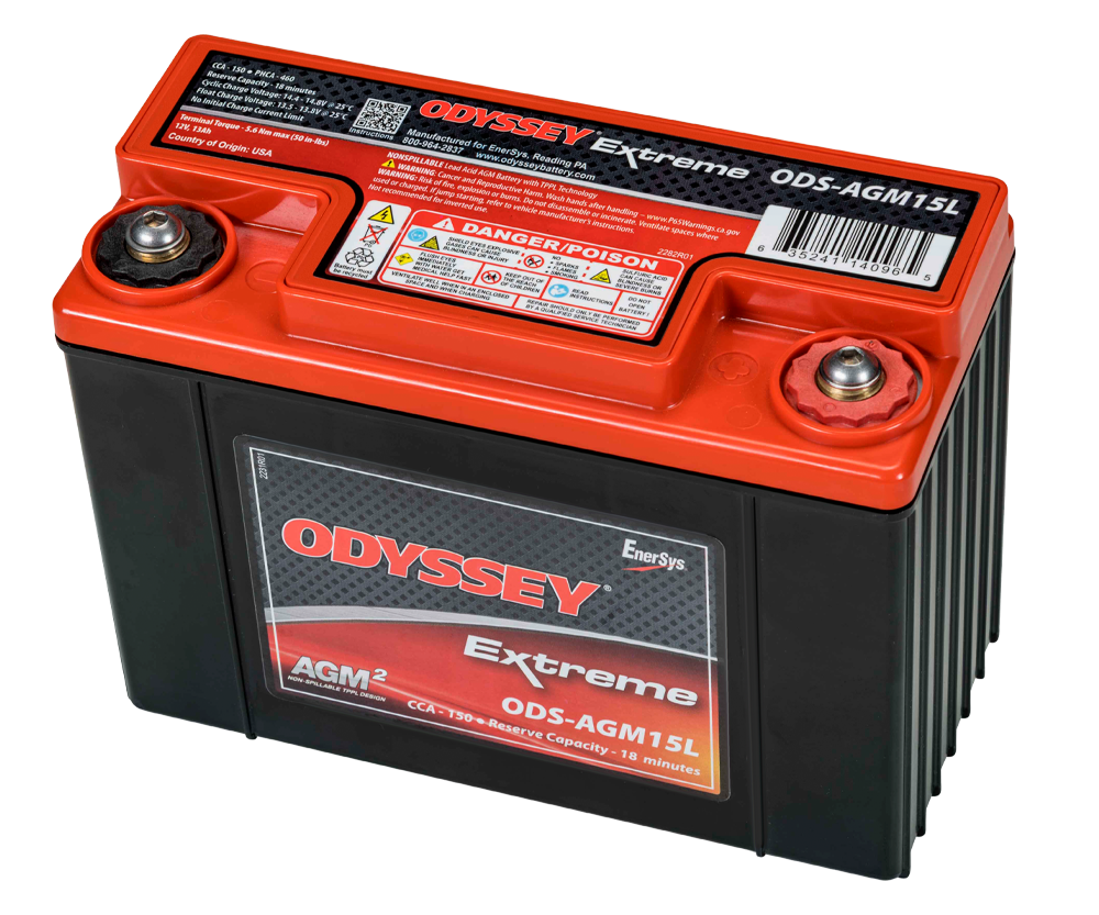 Odyssey Extreme PC545 ODS-AGM15L AGM Racing Battery, 13 Ah, 545 PHCA - ODY-EXTREME-20 - ODS-AGM15L - 3661768288276