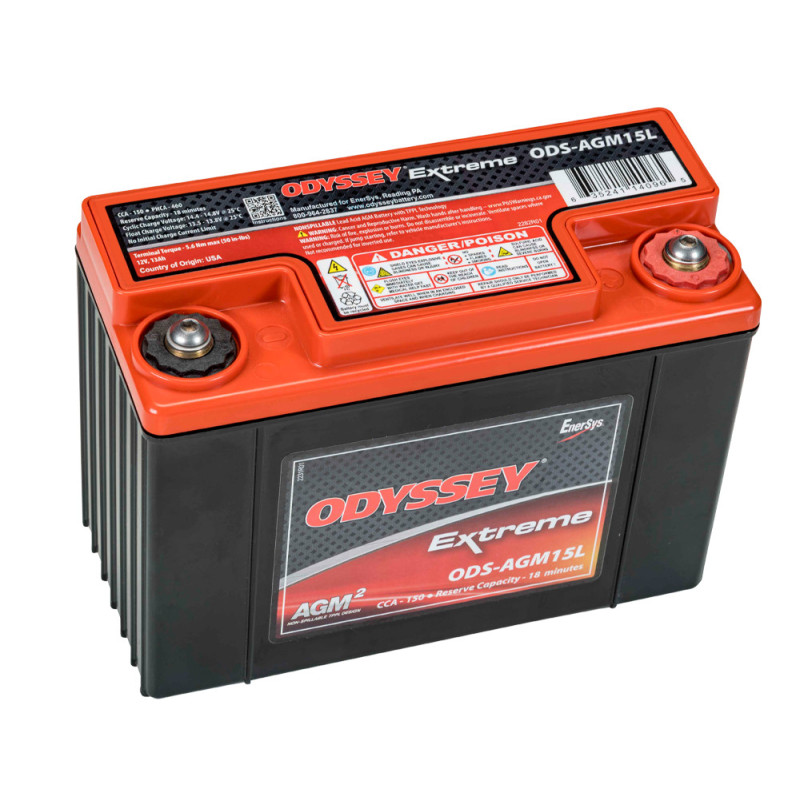 Odyssey Extreme PC545 ODS-AGM15L AGM Racing Battery, 13 Ah, 545 PHCA - ODY-EXTREME-20 - ODS-AGM15L - 3661768288276