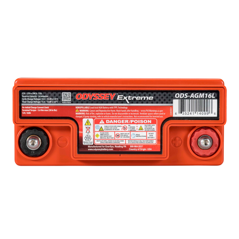 Odyssey Extreme Racing 25 PHCA 520/16 Ah 185/79/169/ 7.5kg Competition Battery - ODY-EXTREME-25 - ODS-AGM16L - 3661768124475