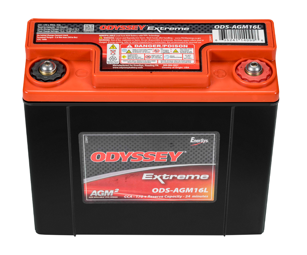 Odyssey Extreme Racing 25 PHCA 520/16 Ah 185/79/169/ 7.5kg Competition Battery - ODY-EXTREME-25 - ODS-AGM16L - 3661768124475