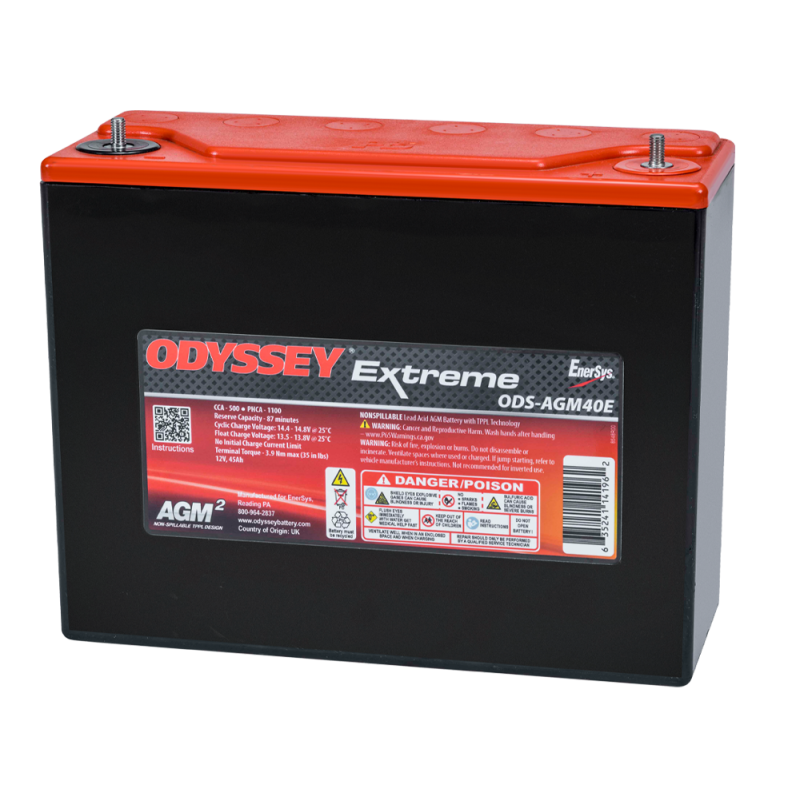 Batterie compétition Odyssey Extreme PC1100 ODS-AGM40E 45 Ah 1100 PHCA - ODY-EXTREME-40 - ODS-AGM40E - 3661768124499