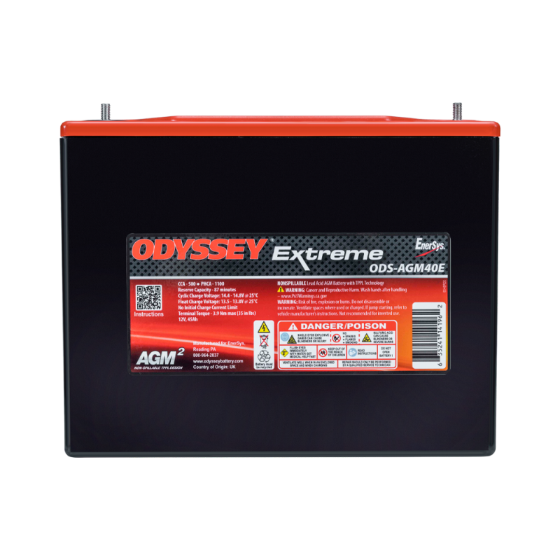 Batterie compétition Odyssey Extreme PC1100 ODS-AGM40E 45 Ah 1100 PHCA - ODY-EXTREME-40 - ODS-AGM40E - 3661768124499