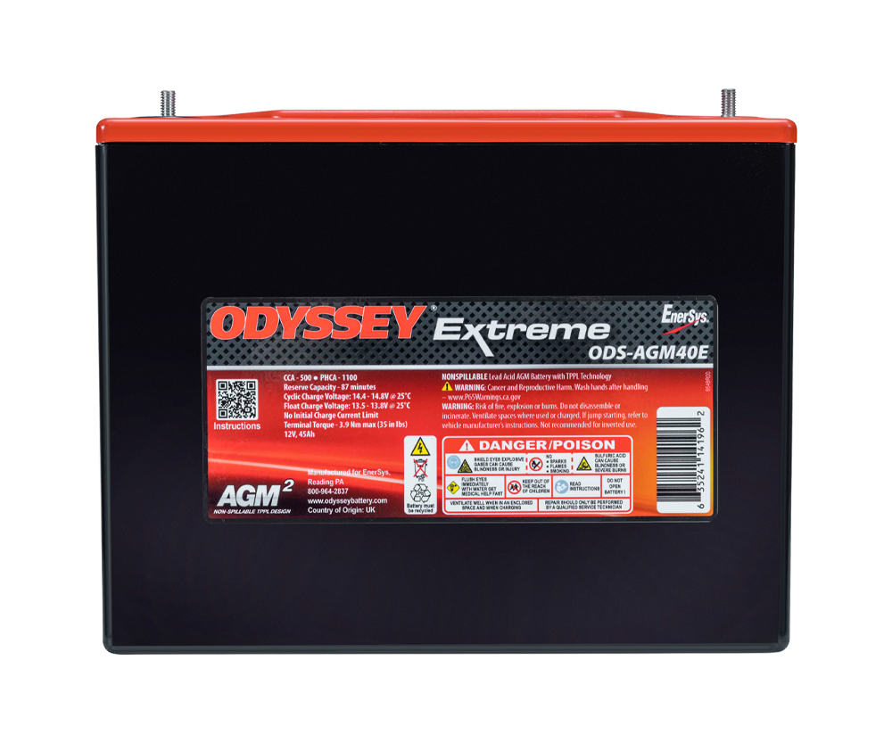 Batterie compétition Odyssey Extreme PC1100 ODS-AGM40E 45 Ah 1100 PHCA - ODY-EXTREME-40 - ODS-AGM40E - 3661768124499