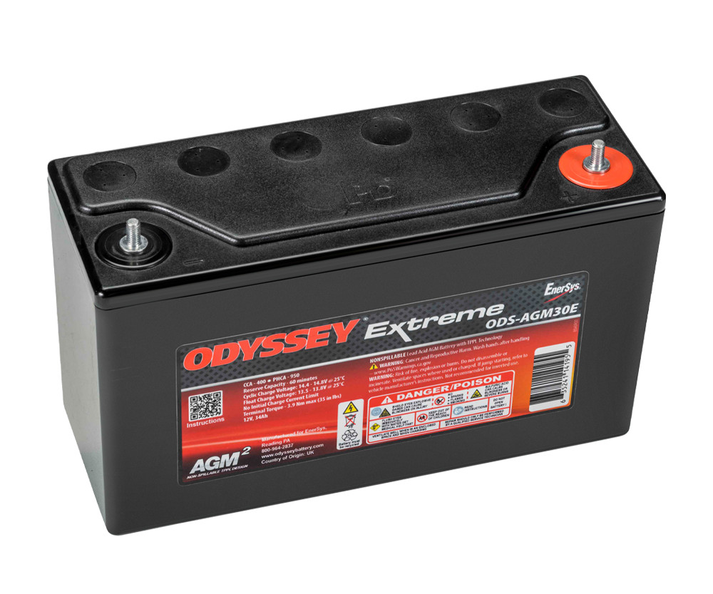 Odyssey Extreme PC950 ODS-AGM30E AGM Racing Battery, 34 Ah, 950 PHCA - ODY-EXTREME-30 - ODS-AGM30E - 3661768124482