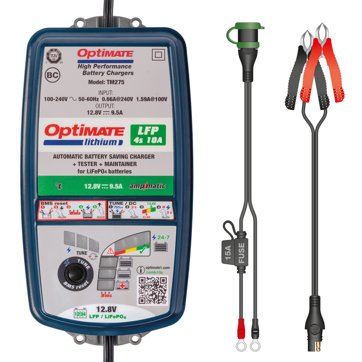 OptiMate Lithium 4S 10A LiFePO4 Charger - TM-274V2 - TM274 V2 - 5425006140591