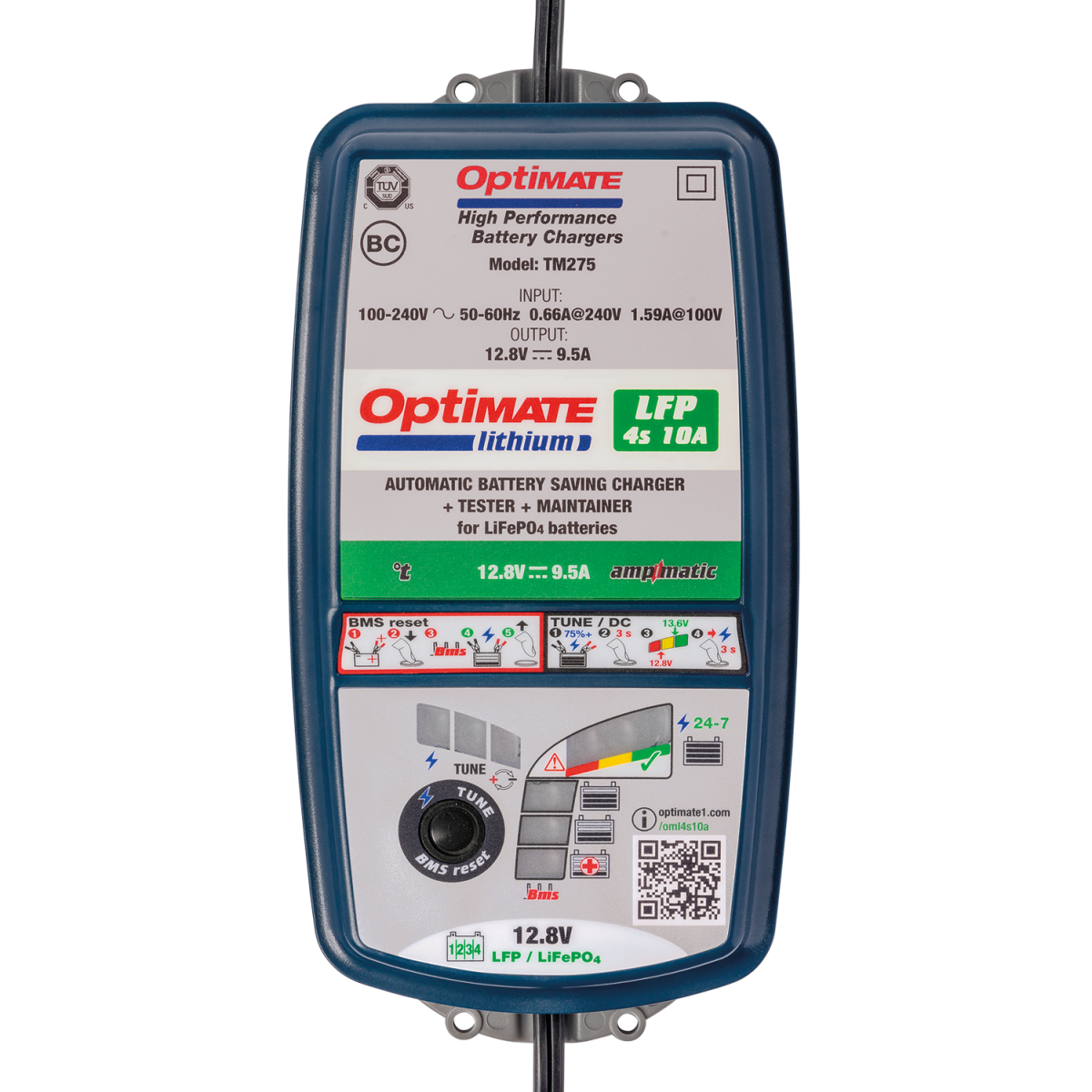 OptiMate Lithium 4S 10A LiFePO4 Charger - TM-274V2 - TM274 V2 - 5425006140591