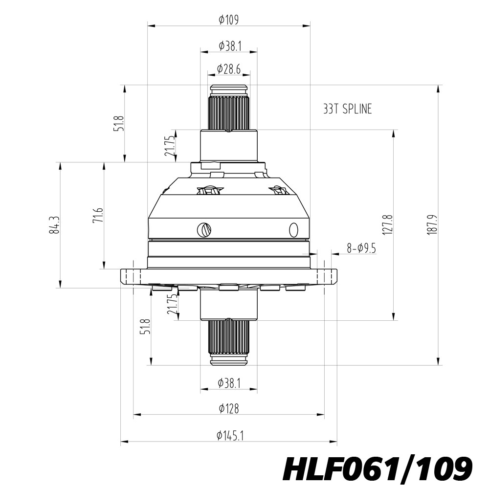 Différentiel autobloquant Blackline VW Golf Jetta Scirocco 020 109 mm - HLF061/109 - BR-AB-VW02-109 - HLF061/109 - 3661768025109
