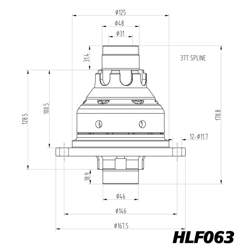 Differential mit begrenztem schlupf Blackline VW Golf Mk5 GTI GT TDI TSI 02Q – HLF063 - BR-AB-VW04 - HLF063 - 3661768025130