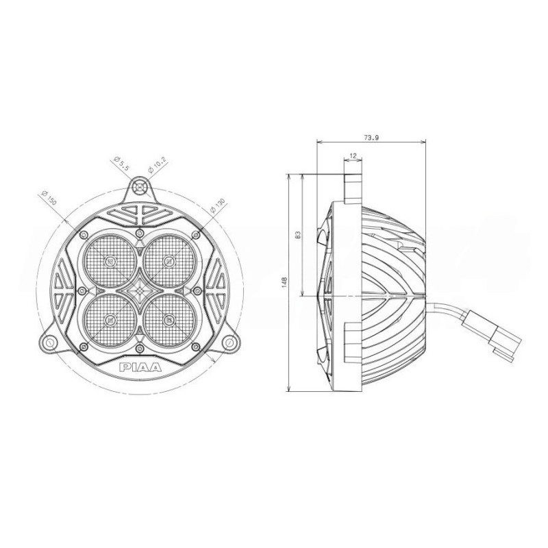 PIAA LPM137A 130mm 4000K 30W 4000lm LED Cornering and High-Beam Headlight Rally - PI-LPM137A - LPM137A - 3666618799025