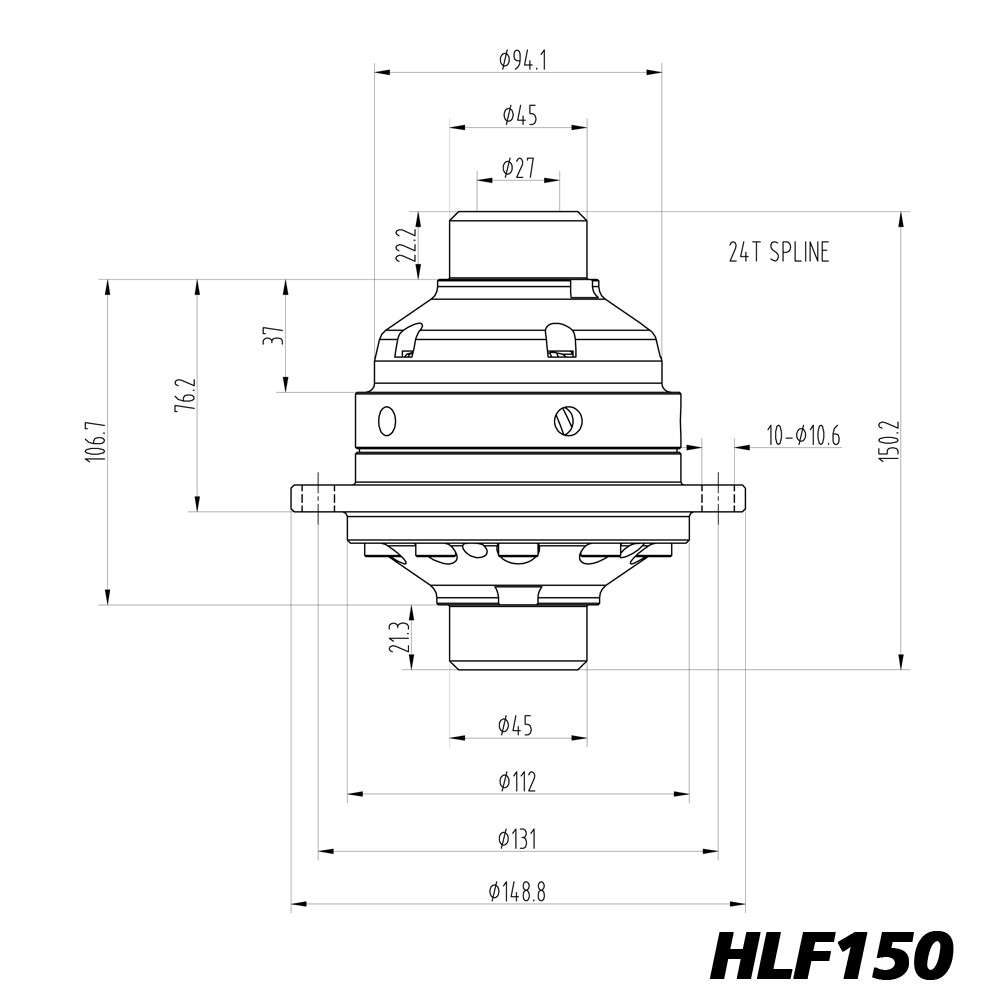 Differential mit begrenztem Schlupf Blackline für Fiat, Abarth, Punto und Alfa Romeo C510 – HLF150 - BR-AB-FI01 - HLF150 - 3661768024904