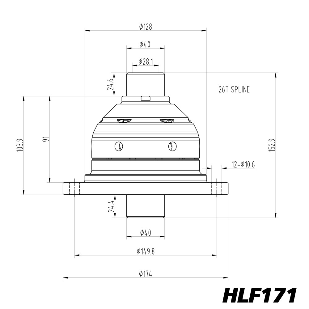 Différentiel autobloquant Blackline Ford Focus ST225 Volvo C30 M66 - HLF171 - BR-AB-F04 - HLF171 - 3661768024898
