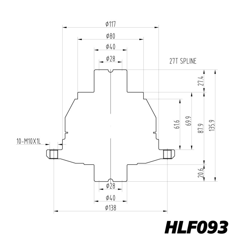 Blackline-differential mit begrenztem schlupf für Honda mit S80-Getriebe, tellerrad 117 mm – HLF093 - BR-AB-H01 - HLF093 - 3661768024911