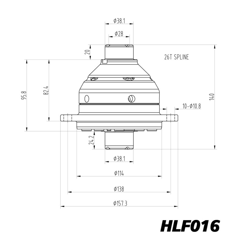 Differenziale a slittamento limitato Blackline Ford Fiesta ST180 Focus 1.6 EcoBoost IB6 - HLF016 - BR-AB-F05 - HLF016 - 3666618037936