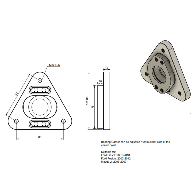 Paire de Coupelles Réglables OBP Ford Focus MK1 / Fiesta / Mazda 2 - OBPTM011F - OBP-TM011F - OBPTM011F - 3666618594675