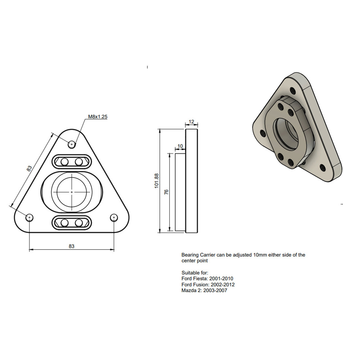 Paire de Coupelles Réglables OBP Ford Focus MK1 / Fiesta / Mazda 2 - OBPTM011F - OBP-TM011F - OBPTM011F - 3666618594675