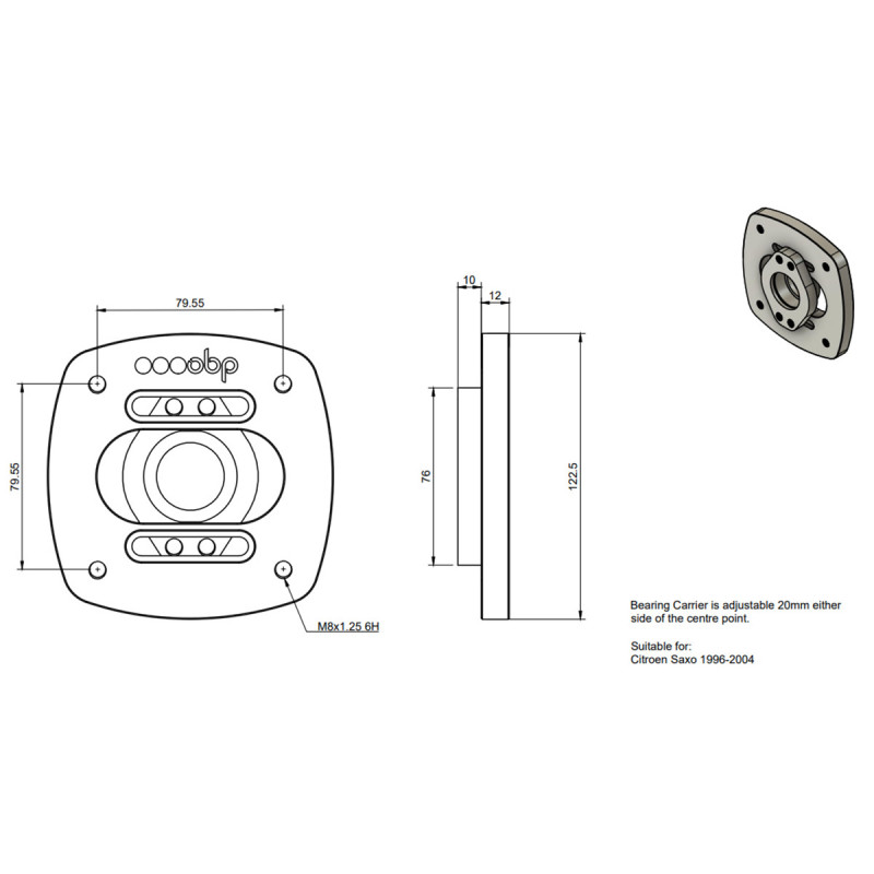 Paire de Coupelles Réglables OBP Citroën Saxo / Peugeot 106 - OBPTM010F - OBP-TM010F - OBPTM010F - 3666618594682