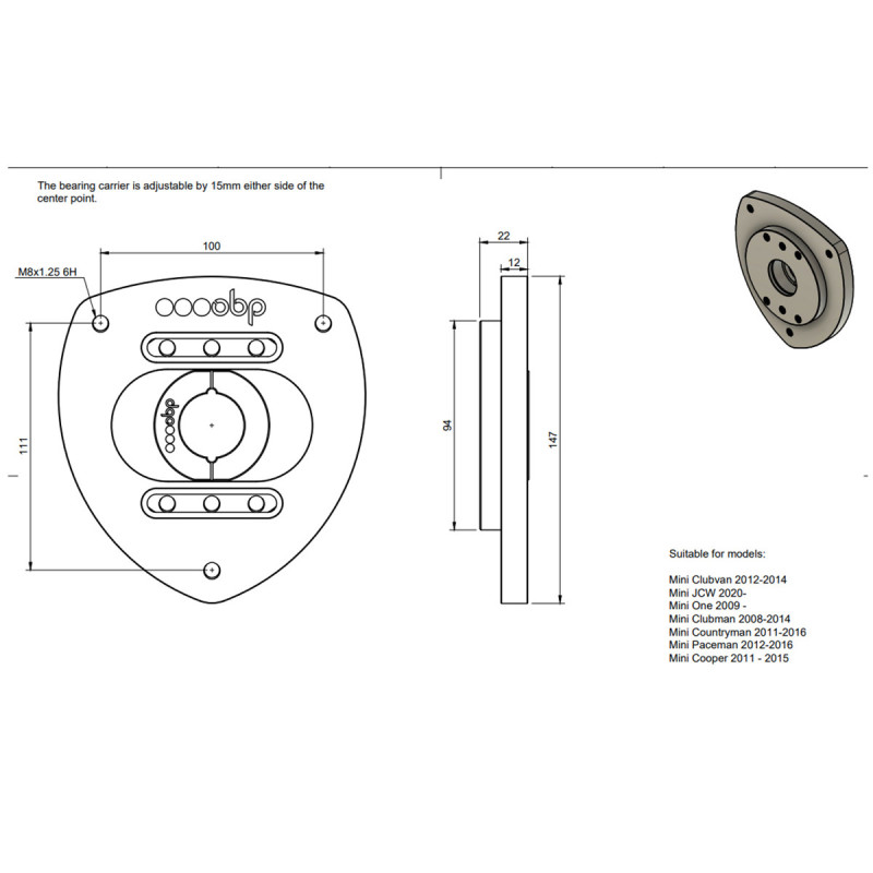 Paire de Coupelles Réglables OBP Mini R55-R61 / F55-F59 - OBPTM007F - OBP-TM007F - OBPTM007F - 3666618594712