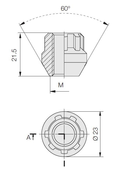 Kit de 4 écrous antivol de roue ouvert 60° - DM-IGARD-EC.14X150 - 3666618797458