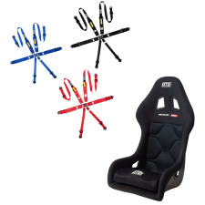 Pack sedile vetroresina GT2I RACE-L FIA + Cintura Race