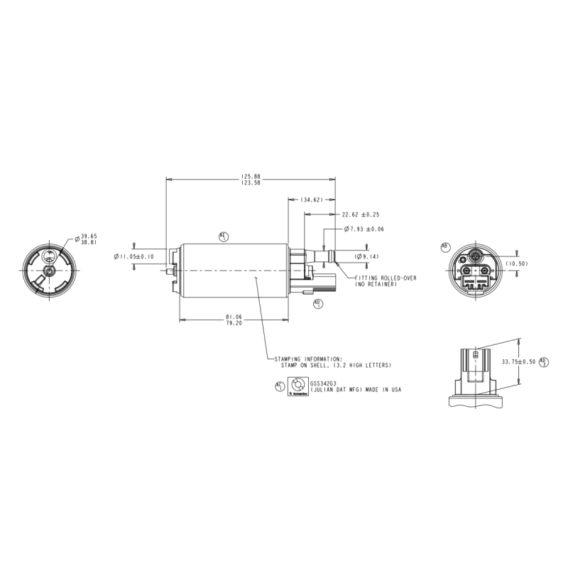 Pompe Essence Universelle Walbro GSS342 255 l/h - M-GSS342G3 - GSS342 - 3661768001201