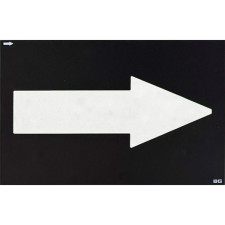 White arrow symbol for large-format panelling panel