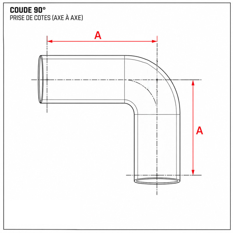 Gomito silicone fluorurato 90° GT2i per benzina - SIL-FL-A90-57 - 3661768522400