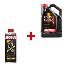 Pacchetto revisione tecnica MOTUL: olio motore 8100 X-CLEAN + 5W30 e additivo per la pulizia del motore diesel in omaggio