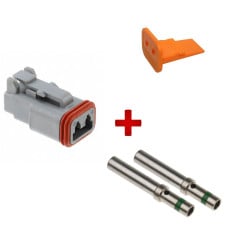 Pack raccordement électrique 2 voies DEUTSCH DT mâle pour autos et industries