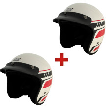GT2i Club 02 Jet-Helm-Duo-Set in Weiß, ECE 22-06-zertifiziert für Trackdays